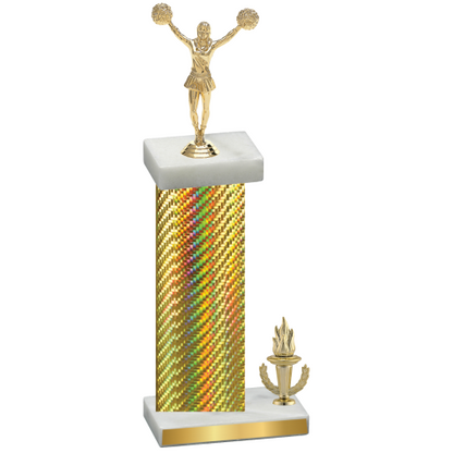 Accented Single Gold Carbon Fiber Victory Cheerleading Trophy