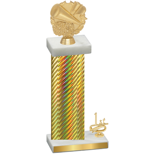 Accented Single Gold Carbon Fiber First Place Cheerleading Trophy