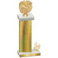 Accented Single Gold Carbon Fiber Fourth Place Cheerleading Trophy
