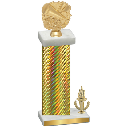 Accented Single Gold Carbon Fiber Victory Cheerleading Trophy