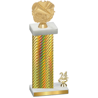 Accented Single Gold Carbon Fiber Year Cheerleading Trophy