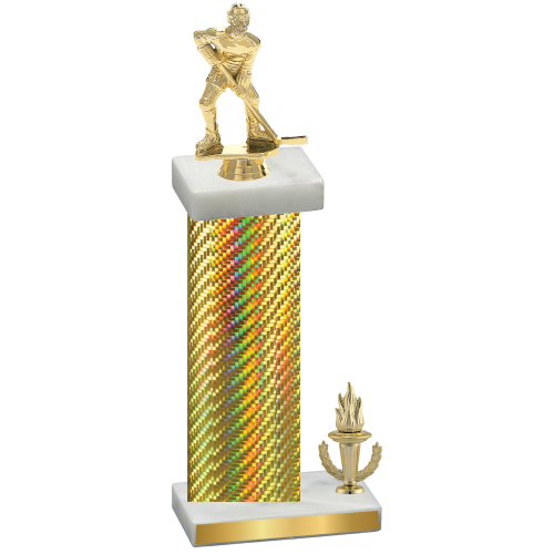 Accented Single Gold Carbon Fiber Victory Hockey Trophy