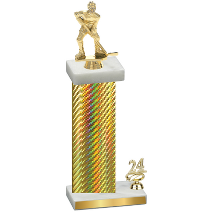 Accented Single Gold Carbon Fiber Year Hockey Trophy