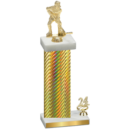 Accented Single Gold Carbon Fiber Year Hockey Trophy