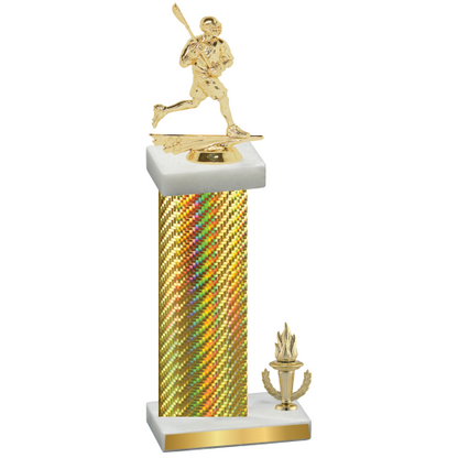 Accented Single Gold Carbon Fiber Victory Lacrosse Trophy