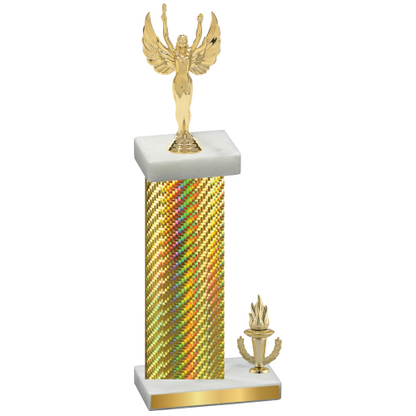 Accented Single Gold Carbon Fiber Victory Victory Trophy