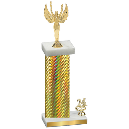 Accented Single Gold Carbon Fiber Year Victory Trophy