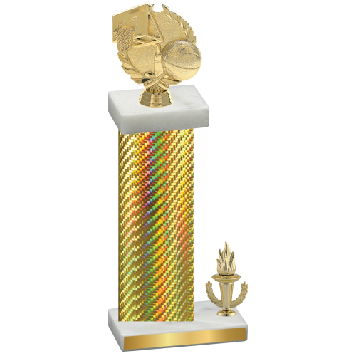 Accented Single Gold Carbon Fiber Victory Basketball Trophy