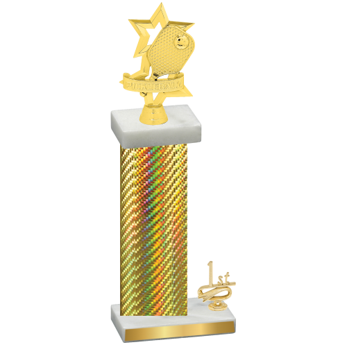 Accented Single Gold Carbon Fiber First Place Pickleball Trophy