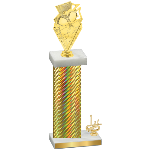 Accented Single Gold Carbon Fiber First Place Pickleball Trophy