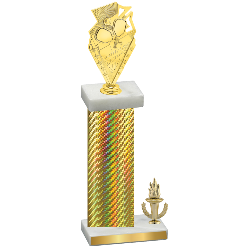 Accented Single Gold Carbon Fiber Victory Pickleball Trophy