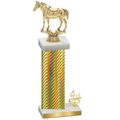 Accented Single Gold Carbon Fiber Fourth Place Horses Trophy