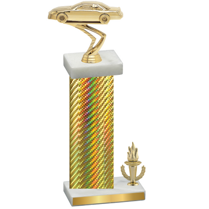 Accented Single Gold Carbon Fiber Victory Cars Trophy