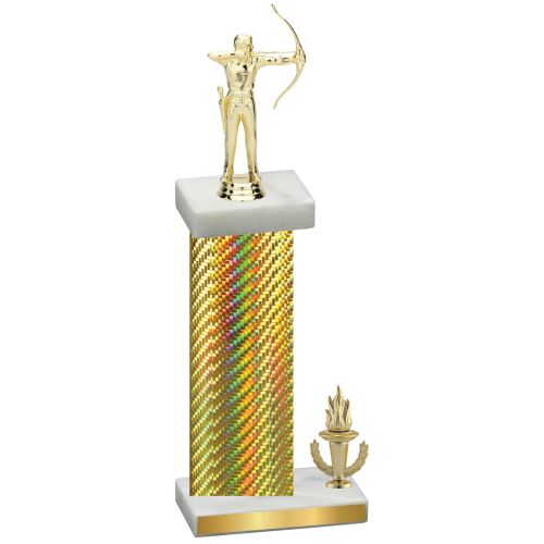 Accented Single Gold Carbon Fiber Victory Archery Trophy