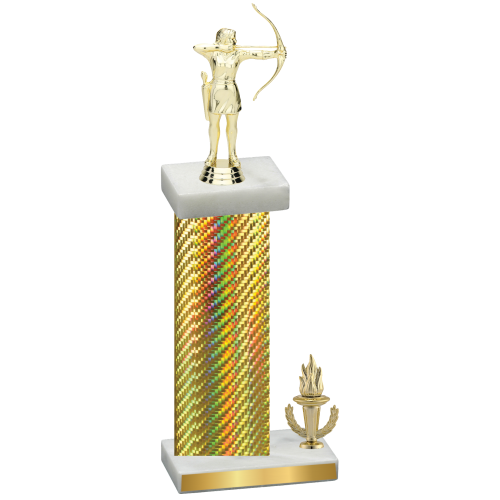 Accented Single Gold Carbon Fiber Victory Archery Trophy