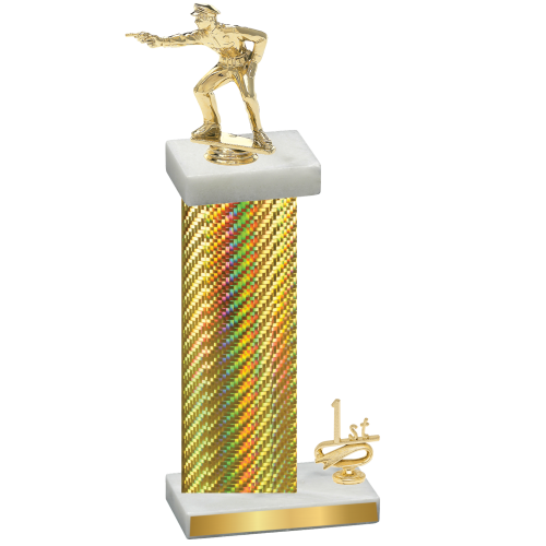 Accented Single Gold Carbon Fiber First Place Shooter Trophy