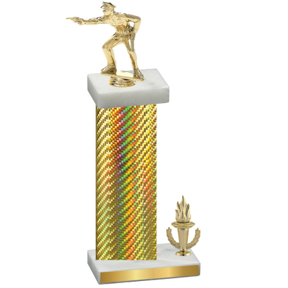 Accented Single Gold Carbon Fiber Victory Shooter Trophy