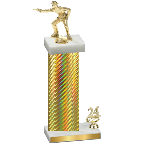 Accented Single Gold Carbon Fiber Year Shooter Trophy