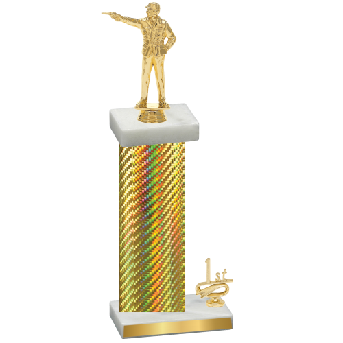 Accented Single Gold Carbon Fiber First Place Shooter Trophy