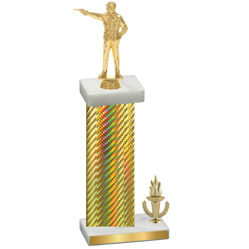 Accented Single Gold Carbon Fiber Victory Shooter Trophy