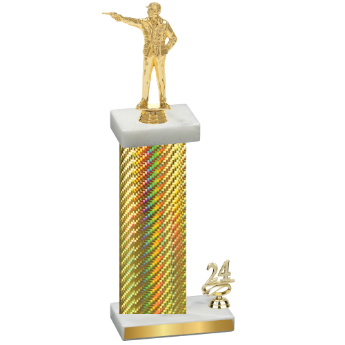 Accented Single Gold Carbon Fiber Year Shooter Trophy