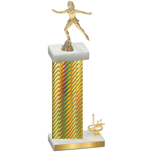 Accented Single Gold Carbon Fiber First Place Skater Trophy