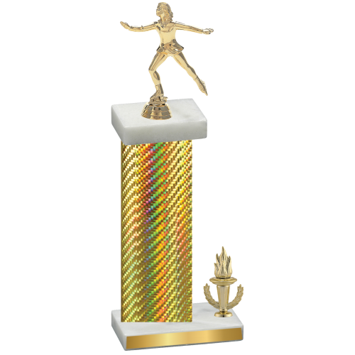 Accented Single Gold Carbon Fiber Victory Skater Trophy