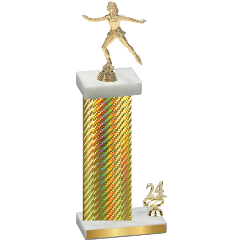 Accented Single Gold Carbon Fiber Year Skater Trophy