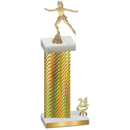 Accented Single Gold Carbon Fiber Year Skater Trophy