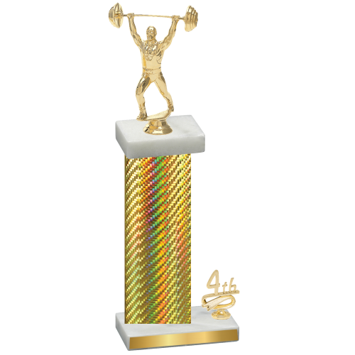 Accented Single Gold Carbon Fiber Fourth Place Weights Trophy