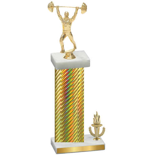 Accented Single Gold Carbon Fiber Victory Weights Trophy