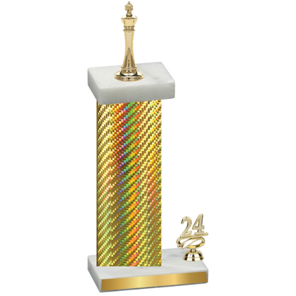 Accented Single Gold Carbon Fiber Year Chess Trophy