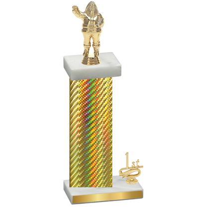 Accented Single Gold Carbon Fiber First Place Holiday Trophy