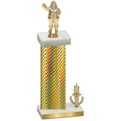 Accented Single Gold Carbon Fiber Victory Holiday Trophy