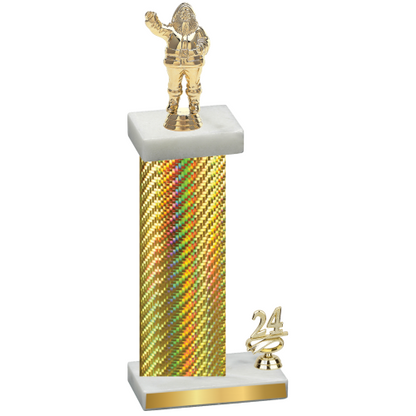 Accented Single Gold Carbon Fiber Year Holiday Trophy