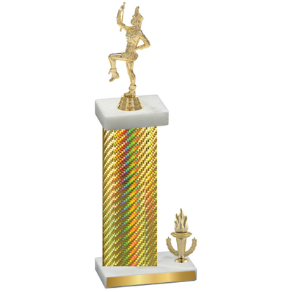 Accented Single Gold Carbon Fiber Victory Majorette Trophy