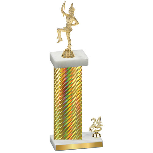 Accented Single Gold Carbon Fiber Year Majorette Trophy