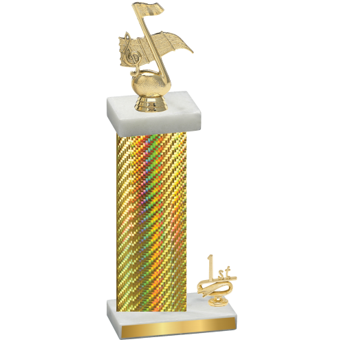 Accented Single Gold Carbon Fiber First Place Music Trophy