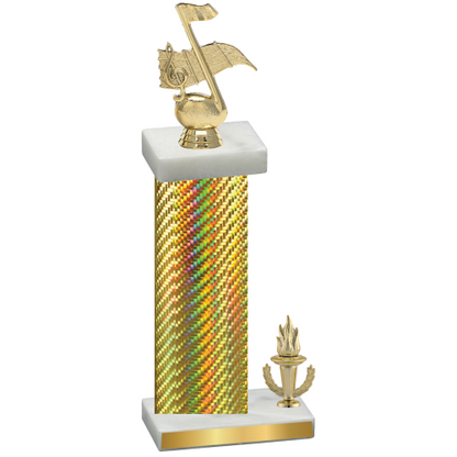 Accented Single Gold Carbon Fiber Victory Music Trophy