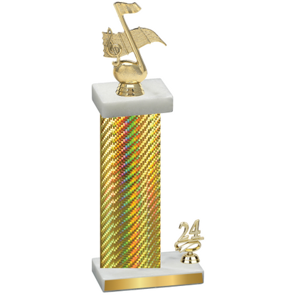 Accented Single Gold Carbon Fiber Year Music Trophy