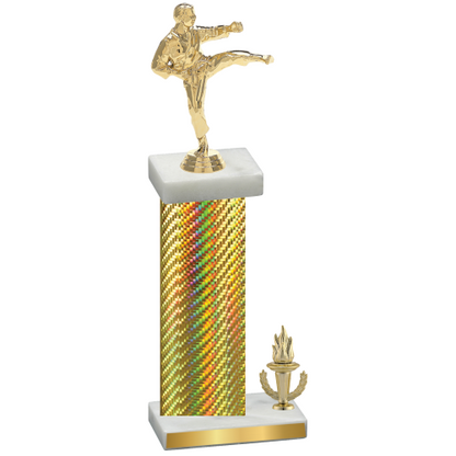 Accented Single Gold Carbon Fiber Victory Karate Trophy