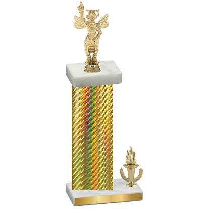 Accented Single Gold Carbon Fiber Victory Academics Trophy