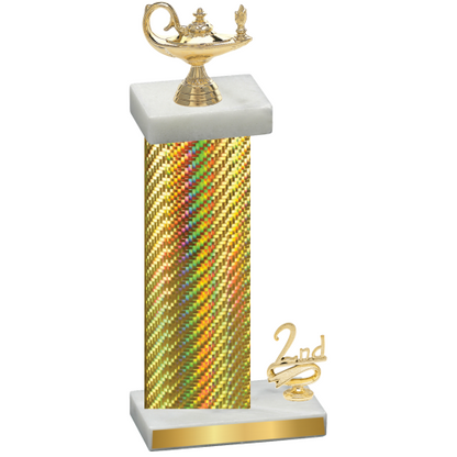 Accented Single Gold Carbon Fiber Second Place Academics Trophy