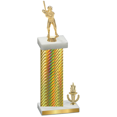 Accented Single Gold Carbon Fiber Victory Baseball Trophy