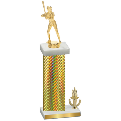 Accented Single Gold Carbon Fiber Victory Softball Trophy