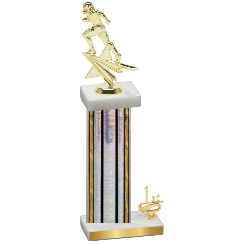 Accented Single Silver Glacier First Place Football Trophy