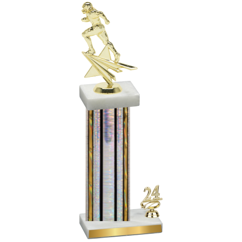 Accented Single Silver Glacier Year Football Trophy