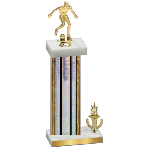 Accented Single Silver Glacier Victory Soccer Trophy