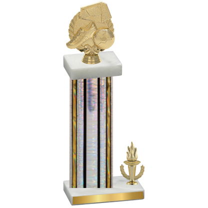 Accented Single Silver Glacier Victory Soccer Trophy