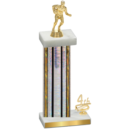 Accented Single Silver Glacier Fourth Place Rugby Trophy
